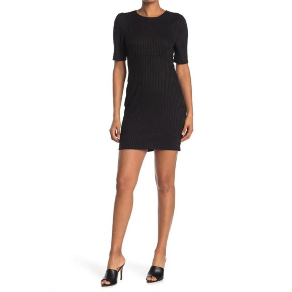 MAX & ASH Short Sleeve Knit Sheath Dress in Black - Medium
